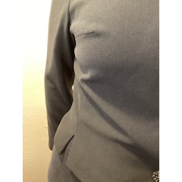 Anna Sui Vintage Black Beaded Formal Evening Princess Cocktail Jacket Y2K M 8 - Picture 6 of 13